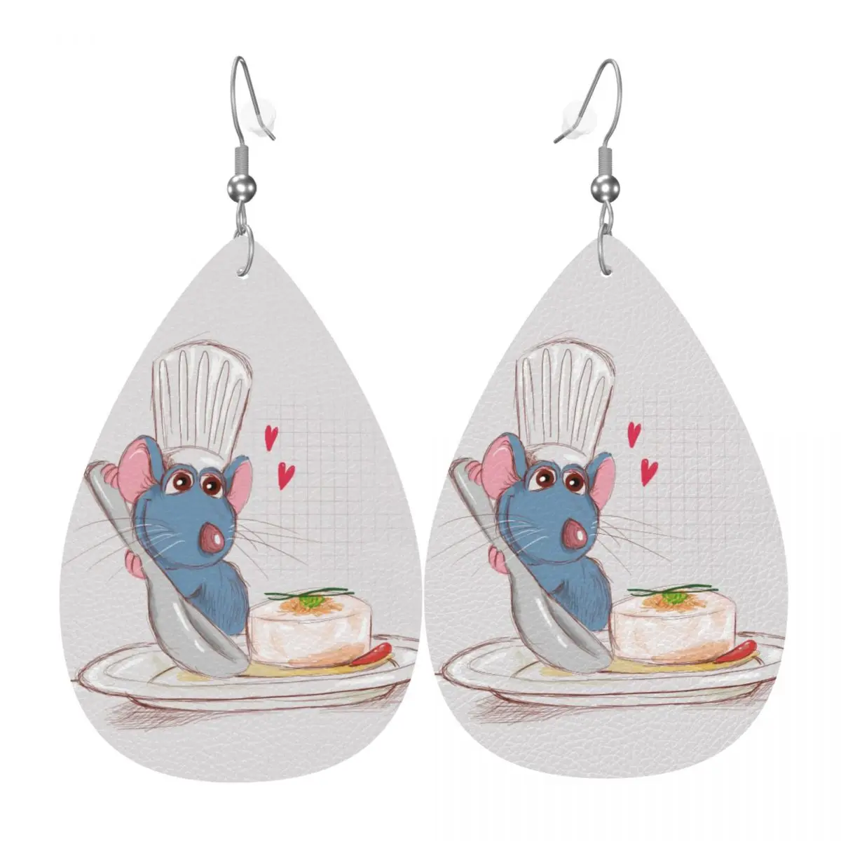 

Индивидуальные висячие серьги-капли из ПВХ-кожи с дизайном «Рататуй», изящные украшения для подарков