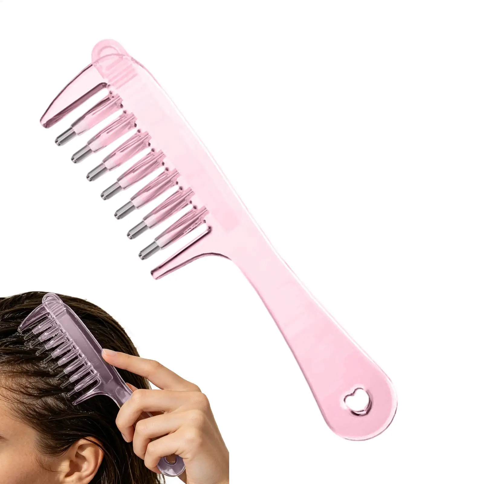 Portable Transparent Hair Root Comb Liquid Guide Applicator Scalp Massage Comb Hair Oil Serum Brush Anti-Leak Hair Care Tool