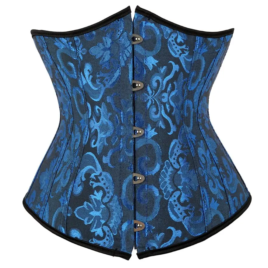 

Gothic Bustier Sexy Corset Underbust Top Vintage Floral Jacquard Waist Cincher Corsets Satin Slim Lingerie Body Shaper Bustiers