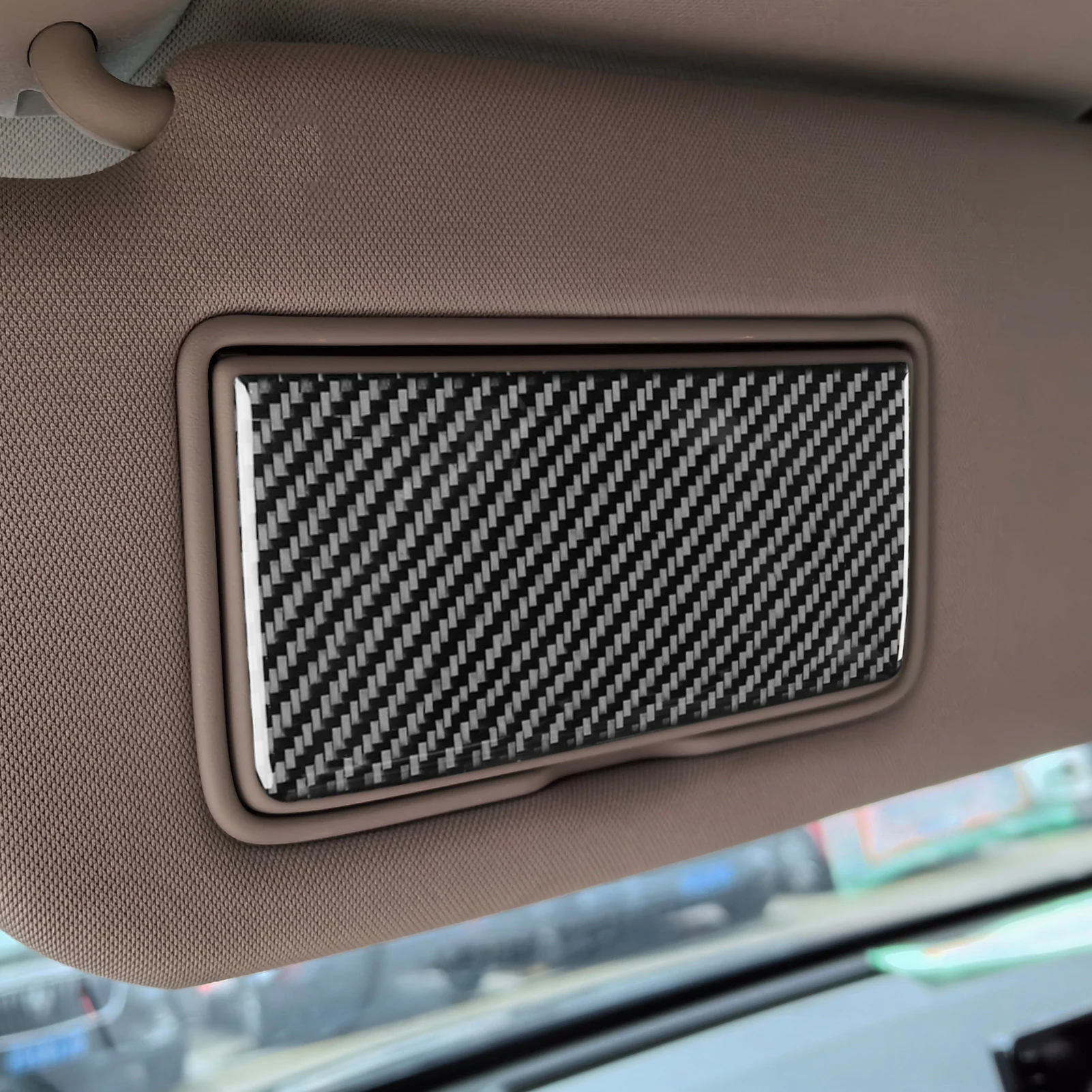 Carbon Fiber Makeup Mirror Pad Decoration Car Accessories Interior Cover Trim Modification Sticker For Nissan Altima Teana 2019+