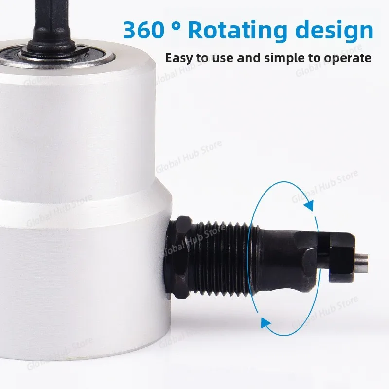 360 degree Rotary Metal Cutting Double Head Sheet Nibbler Saw Cutter Tool Drill Attachment Free Cutting Tool nibbler sheet metal 4