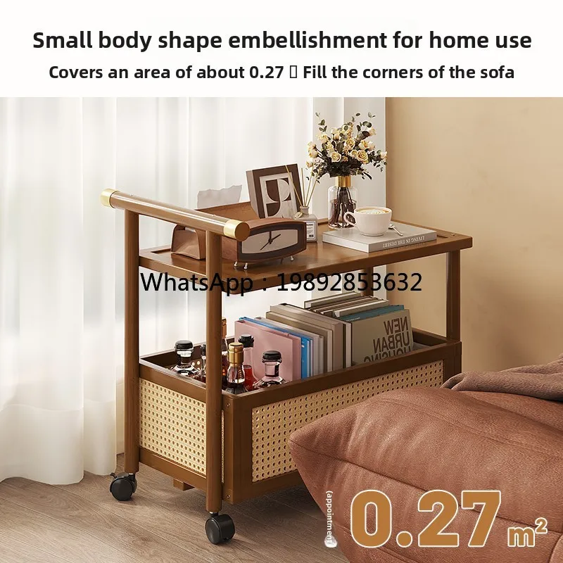 ii  trolley snack rack retro movable push-pull coffee table living room sofa bedside table