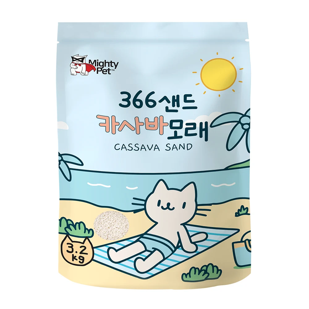 [대용량 최저가] 마이티펫 탈취력 강한 친환경 카사바 모래 366샌드 3.2kg - 7
