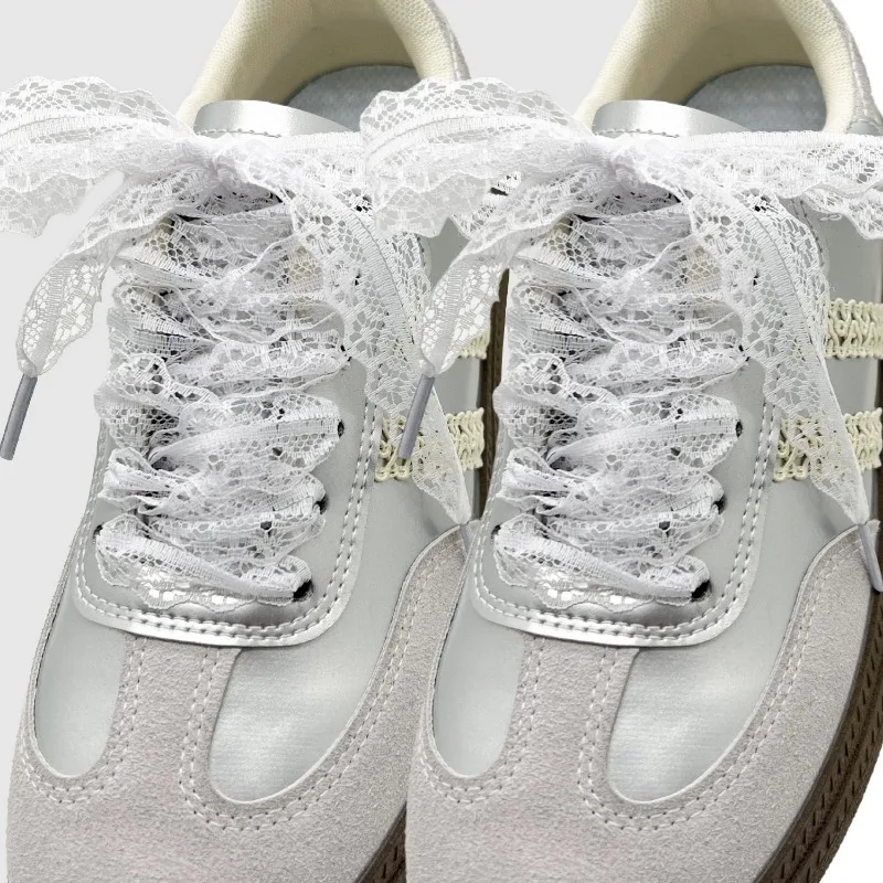 2025 New Flat Lace Shoe Laces Fancy Shoelaces for Women 3CM Width 120CM Length Canvas Sneakers Outdoor Casual Shoes Shoelace image 3