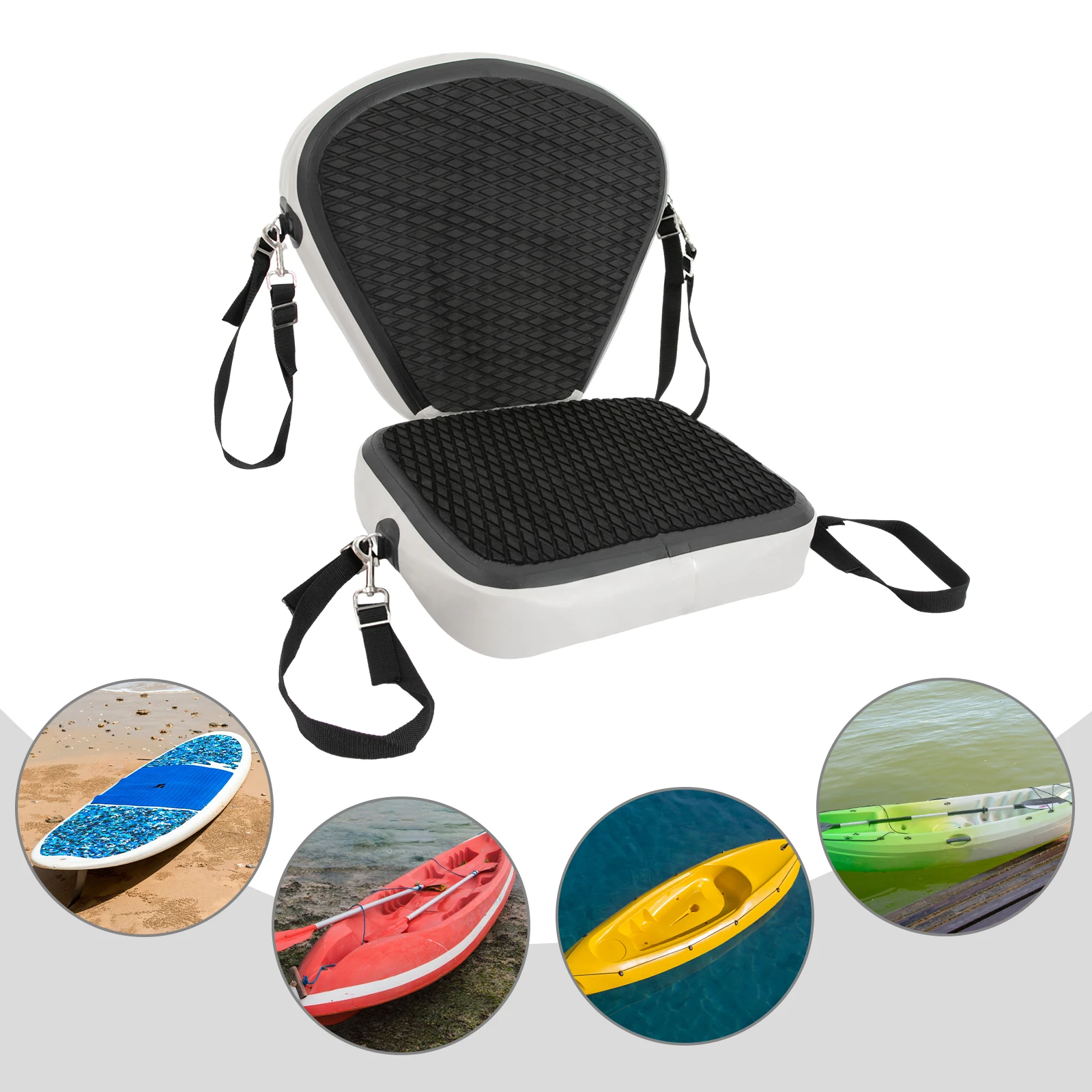 Asiento acolchado para Kayak, navajas de pesca, cojín de asiento grueso, asiento de canoa, cómodo con soporte trasero para Kayak