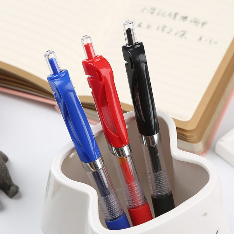 

48PCS K35 press Rollerball pen creative press fountain pen black red blue 0.5mm bullet head jump office business signature pen