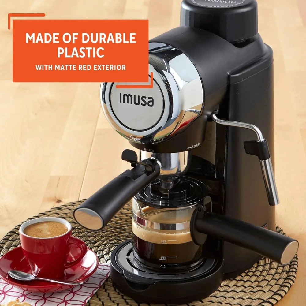 

4 Cup Epic Electric Espresso/Cappuccino Maker (Cafe Cubano, Cortadito, Colada, Cafe con Leche), Black