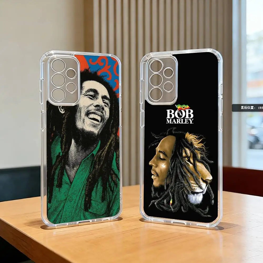 Bob M-Marley Rasta Lion   Phone Case For Samsung S25,S24,S21,S22,S23,S30,Ultra,S20,Plus,Fe Transparent Cover