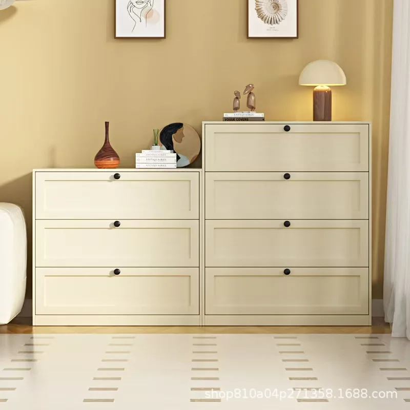 Storage cabinet Household environmentally friendly wrought iron four-chest cabinet Bedroom drawer cabinet Steel locker Living
