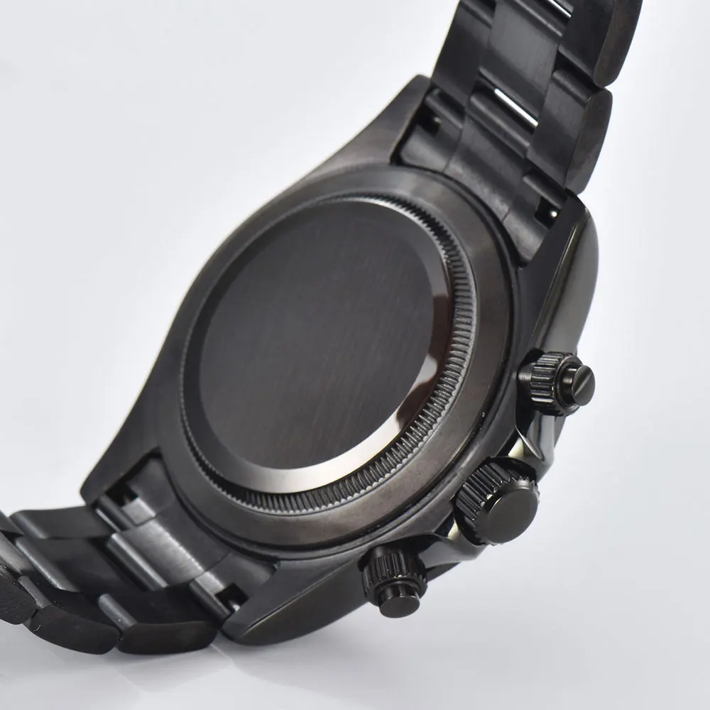 Zegarki VK63 39.3mm Luksusowy Zegarek Męski Chronograf Nowy CZARNY zegarek Biznesowy Zegarek Męski Chronograf VK63 Wodoodporny 10ATM