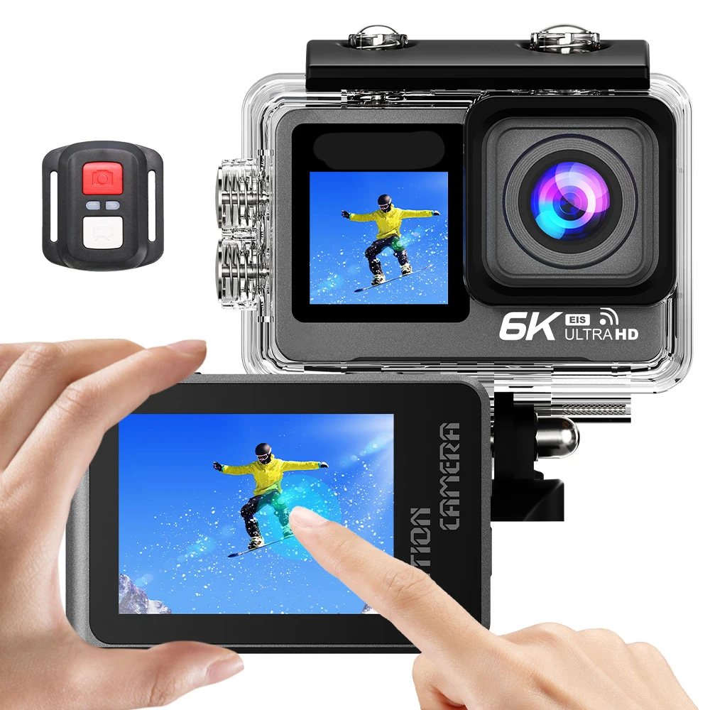 Videocámara deportiva profesional para grabación de vídeo, 6K, Ultra Hd, Wi-Fi, 4K