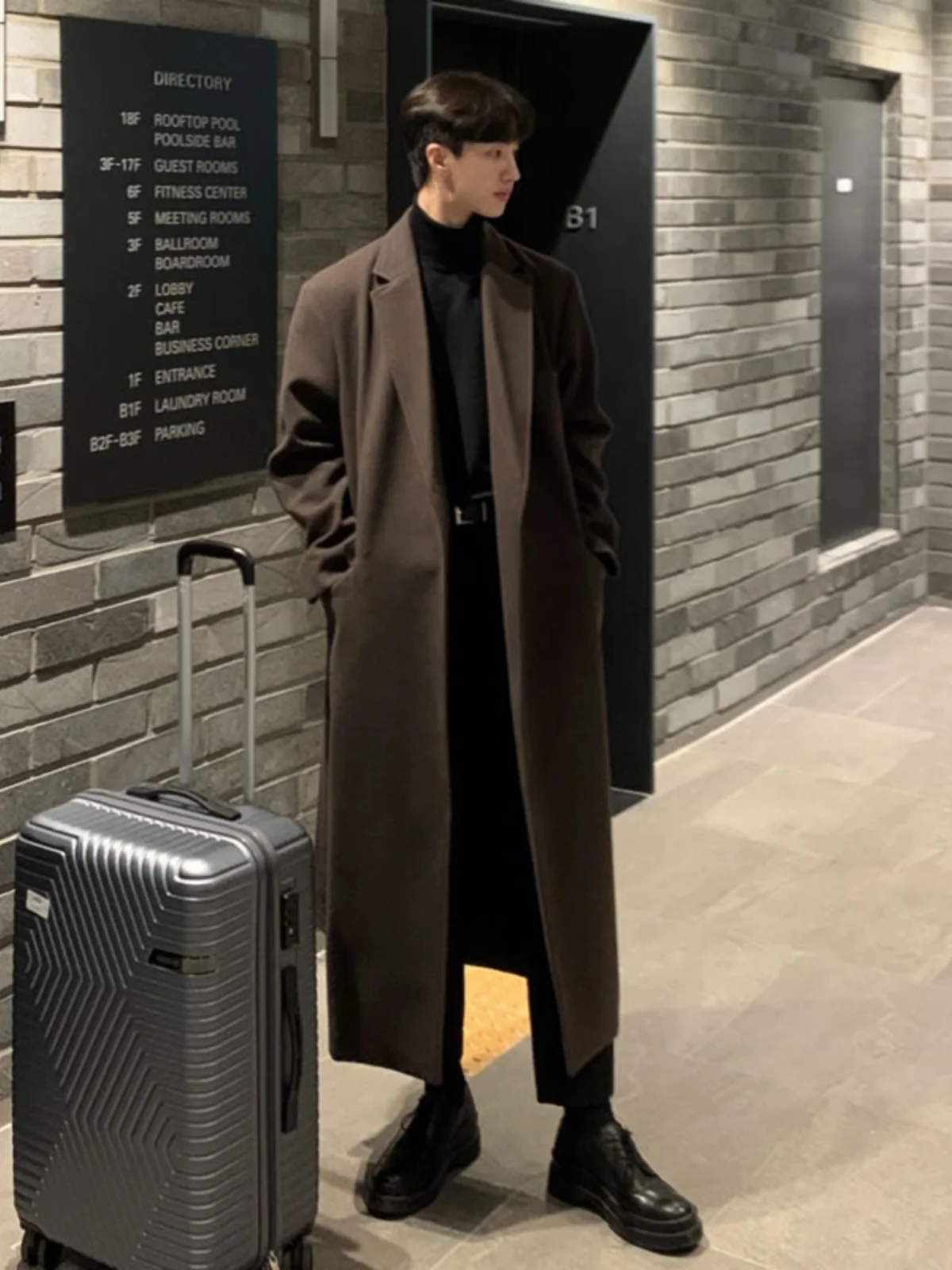 

Мужское шерстяное пальто осенне-зимнее утепленное средней длины, модное брендовое пальто Haome, высококачественное, до колен, в британском стиле