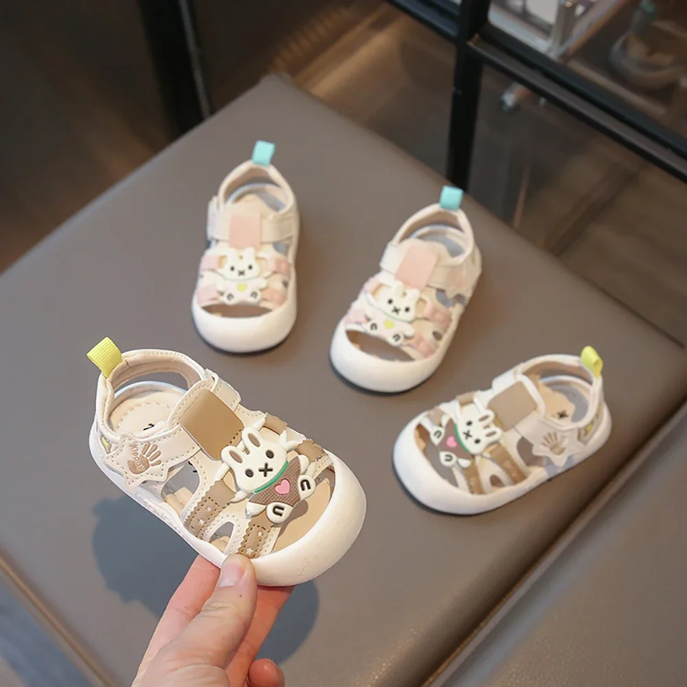 

Korean Style Infant Girl's Sandals Cute Cartoon Children's Beach Sandals Ergonomics Soft-soled Child Sandals For Infant Baby