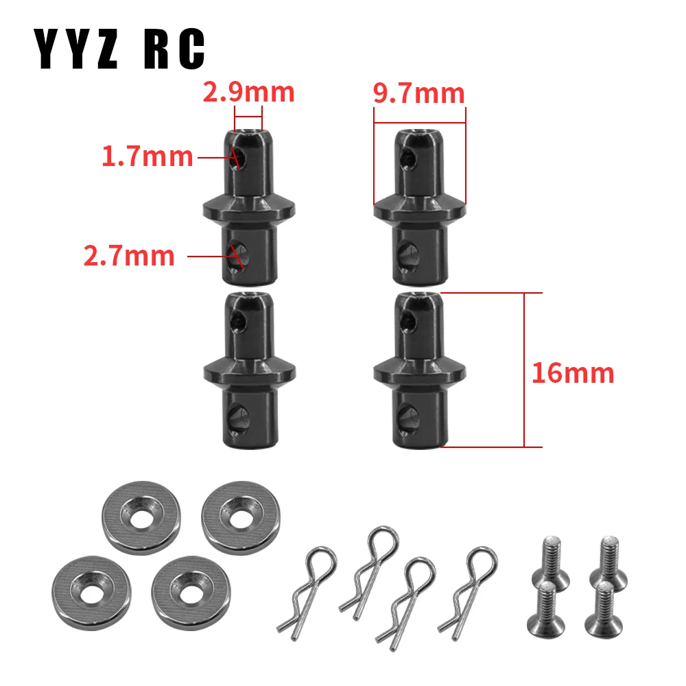 Magnetic Stealth Invisible Body Post Mount Contact Shell Column Metal For Axial Scx10 Pro Upgrade Parts Rc Car Accessories 1/10