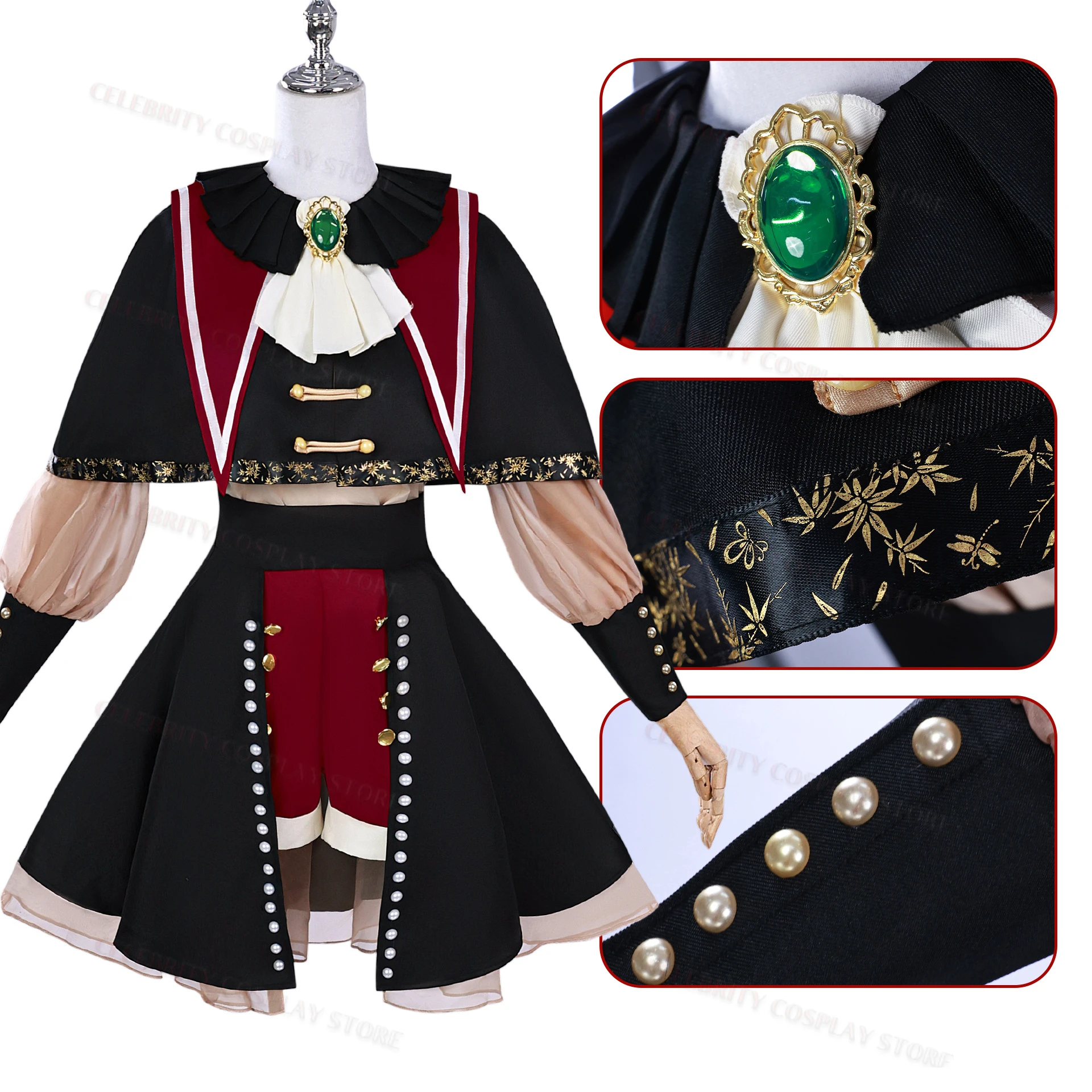 Anime BanG Dream! It's MyGO!!!!! Mutsumi Wakaba Cosplay Costume Ave Mujica Wig Black Red Cloak Lolita Woman Lovely Party Suit