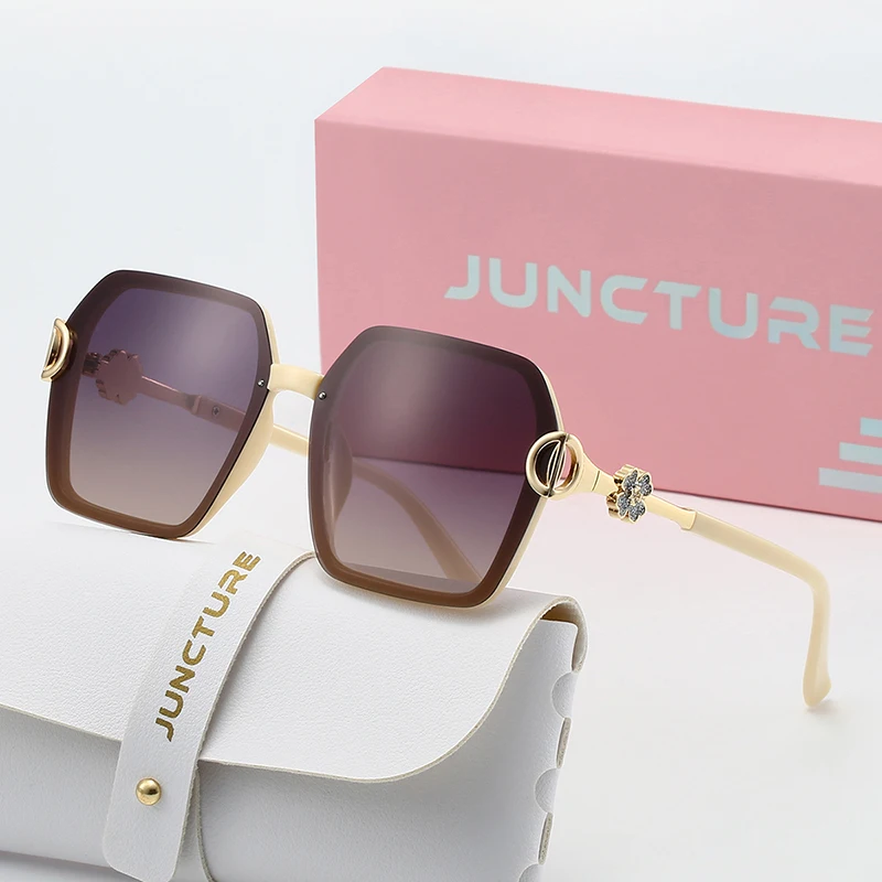 نظارات شمسية مستقطبة للنساء من JUNCTURE، نظارات شمسية مربعة أنيقة، نظارات سيدة متدرجة، هدايا العطلات، نظارات شمسية للنساء