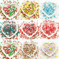 100g Christmas Polymer Clay Sprinkles Themed Trees Santa Socks Snowflake Mixture Clay Slices Sprinkles for Shakers DIY Crafts