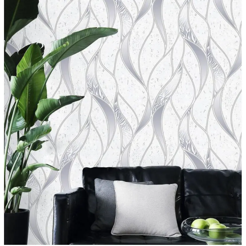 Modern Water Ripple 3D PVC Embossed Wallpaper, Wave Pattern Striped Blue Wall Paper Roll LiVing Room Bedroom Home Decoration