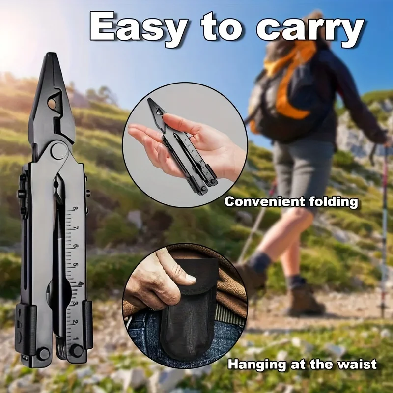 Stainless Steel Multi-Functional Tool Pliers, Portable Folding Pliers with Extendable Design for Outdoor Camping