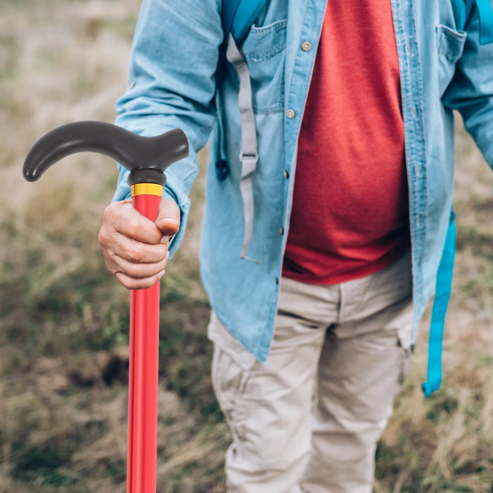 قابل للتعديل الرحلات القطب خفيفة الوزن سبائك الألومنيوم عصا للمشي عدم الانزلاق قبضة للمشي تسلق قصب السفر في الهواء الطلق