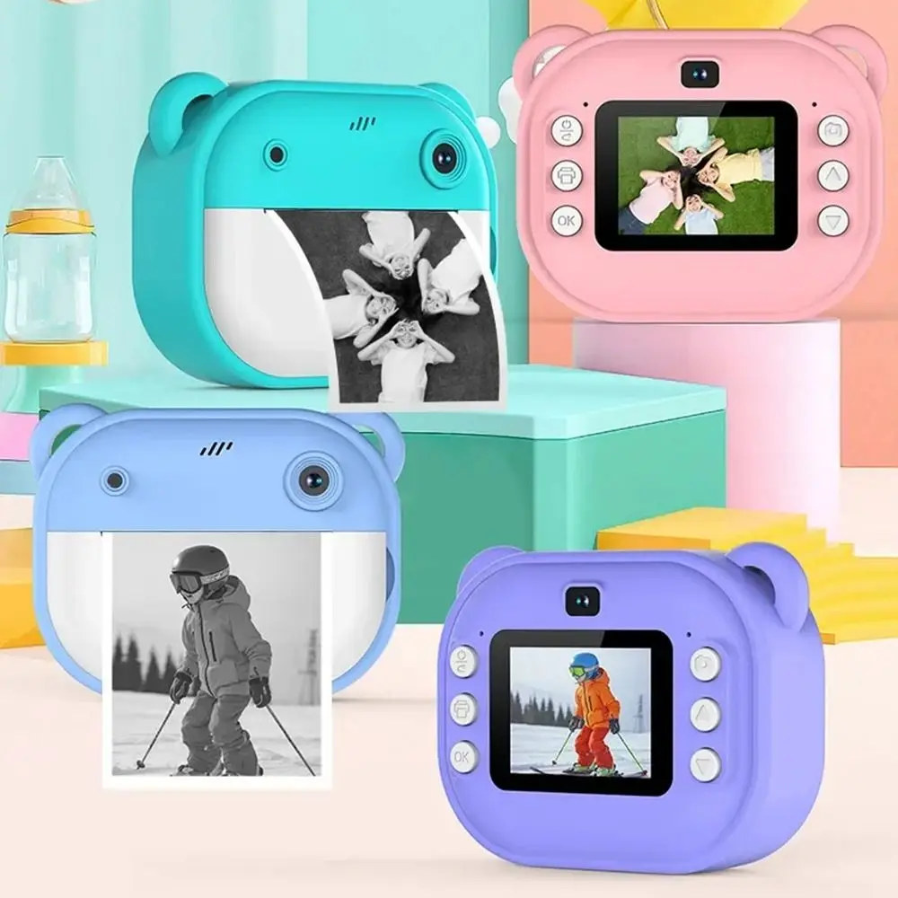 

1080P HD Recording Thermal Print Camera with Print Paper Dual Lens Mini Instant Print Toys One-click Printable