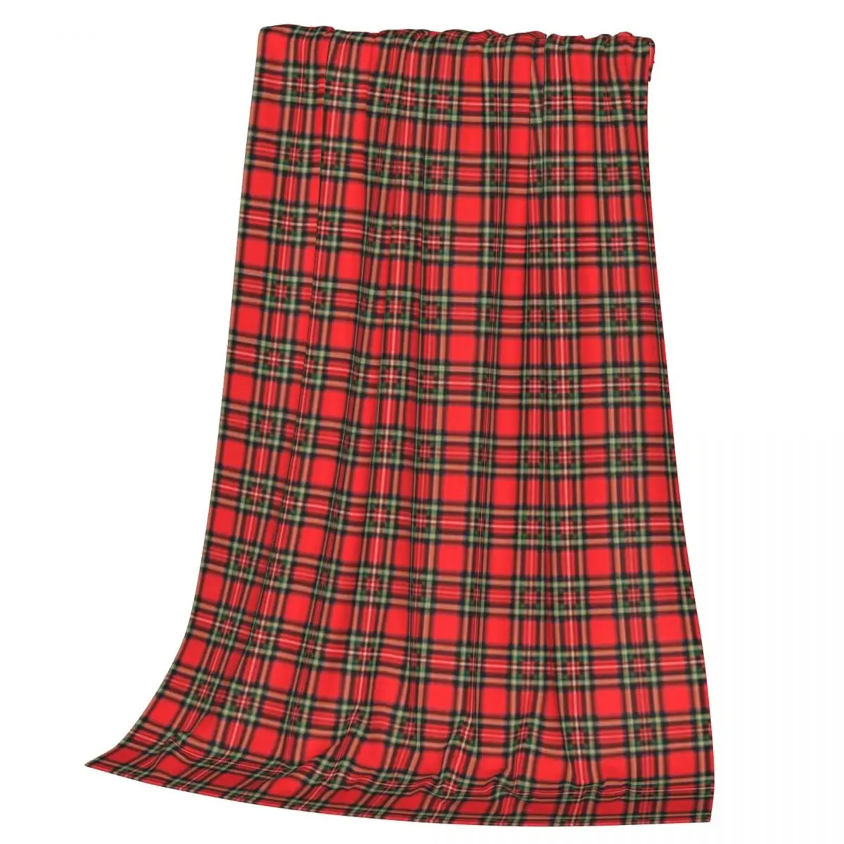 Traditional Red Royal Stewart Scottish Tartan Blankets Flannel Throw Blanket Plush for Bed Living room Picnic Travel Home Couch
