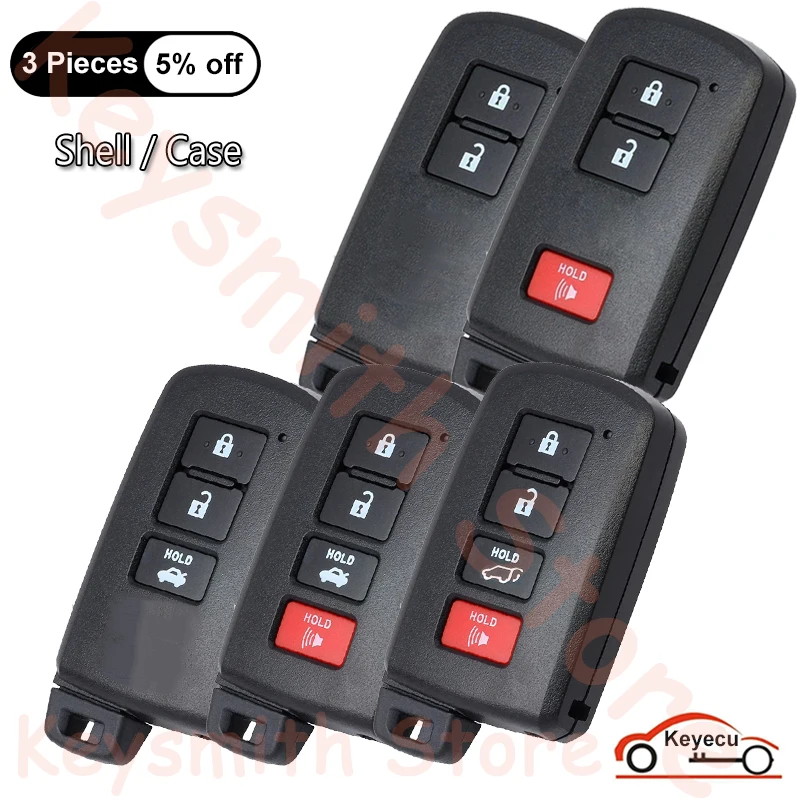 

KEYECU 2 3 4 Buttons Case for Toyota Avalon Camry Corolla RAV4 Prius Auris Yaris Auto Smart Remote Key Fob Shell Cover HYQ14FBA