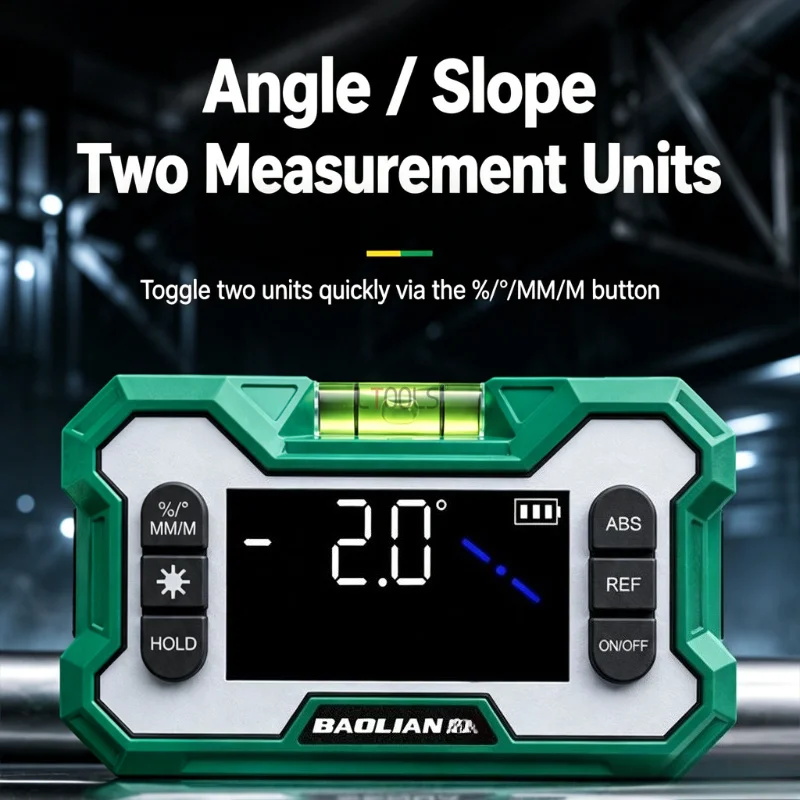Digital Laser Inclinometer with Double Strong Magnets Level Box High Precision Electronic Angle Gauge Cross Laser Protractor