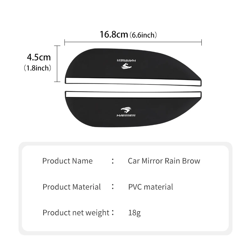 2pcs Car Side Rear View Mirror Rain Eyebrow Universal For Toyota Harrier 80 30 60 XU30 XU60 Venza 2020 2021