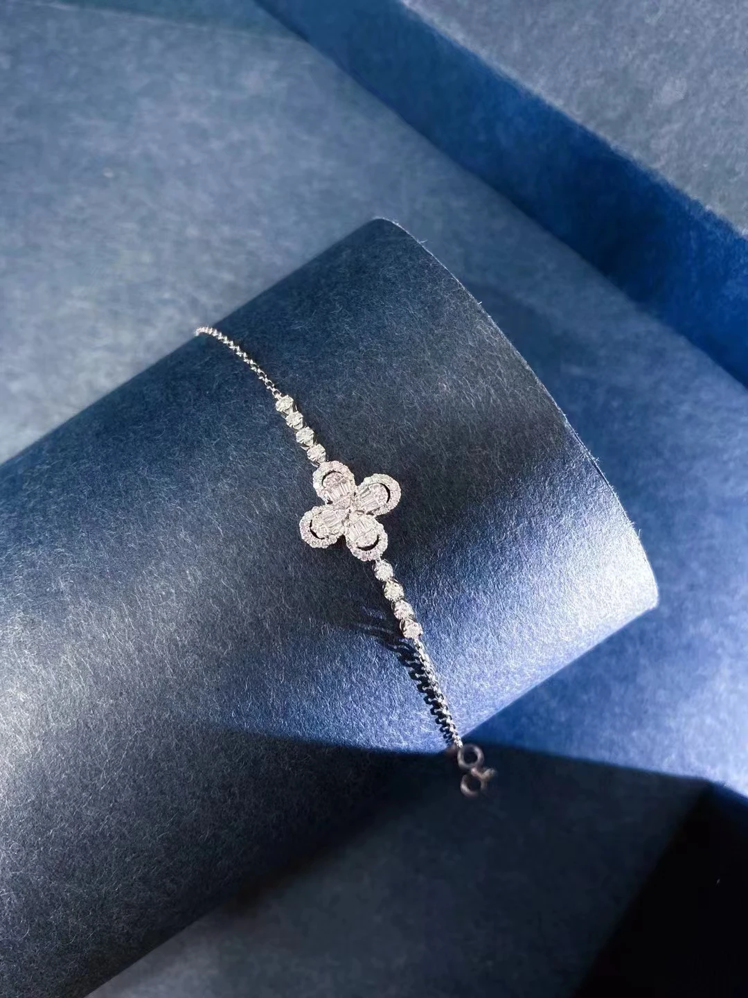 XCL ROMANTIC FOUR LEAF CLOVER DIAMOND CHAIN BRACELET FINE JEWELRY FOR LADY PARTY WEDDING ENGAGEMENT GIFT