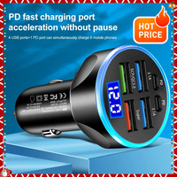 Best Sellers 66-250W PD QC3.0 Car Charger – 1 to 6 Ports Cigarette Lighter Plug, Digital Display Fast Flash Charge Auto Charger