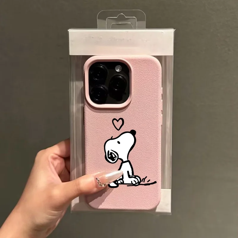 Casing Ponsel Pink Snoopy Untuk Redmi Note 10 11 12 13 14 Pro Max 12 13 14 Pro Plus 10S A3 A5 14C 13 12C Penutup Silikon Lembut Motif Lichee