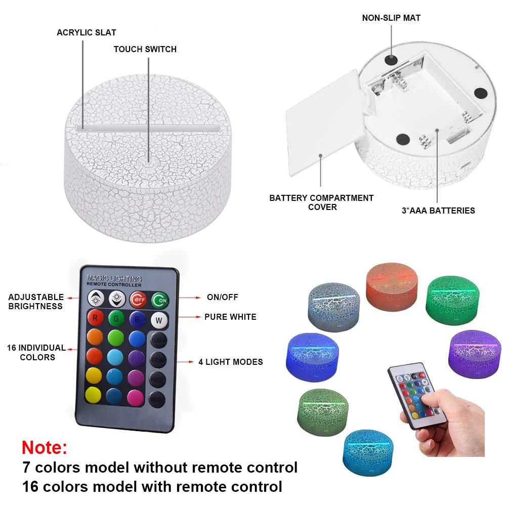 Luz nocturna de baloncesto para niños, decoración de dormitorio, 7 colores que cambian, lámpara de mesita de noche USB táctil, regalo de cumpleaños