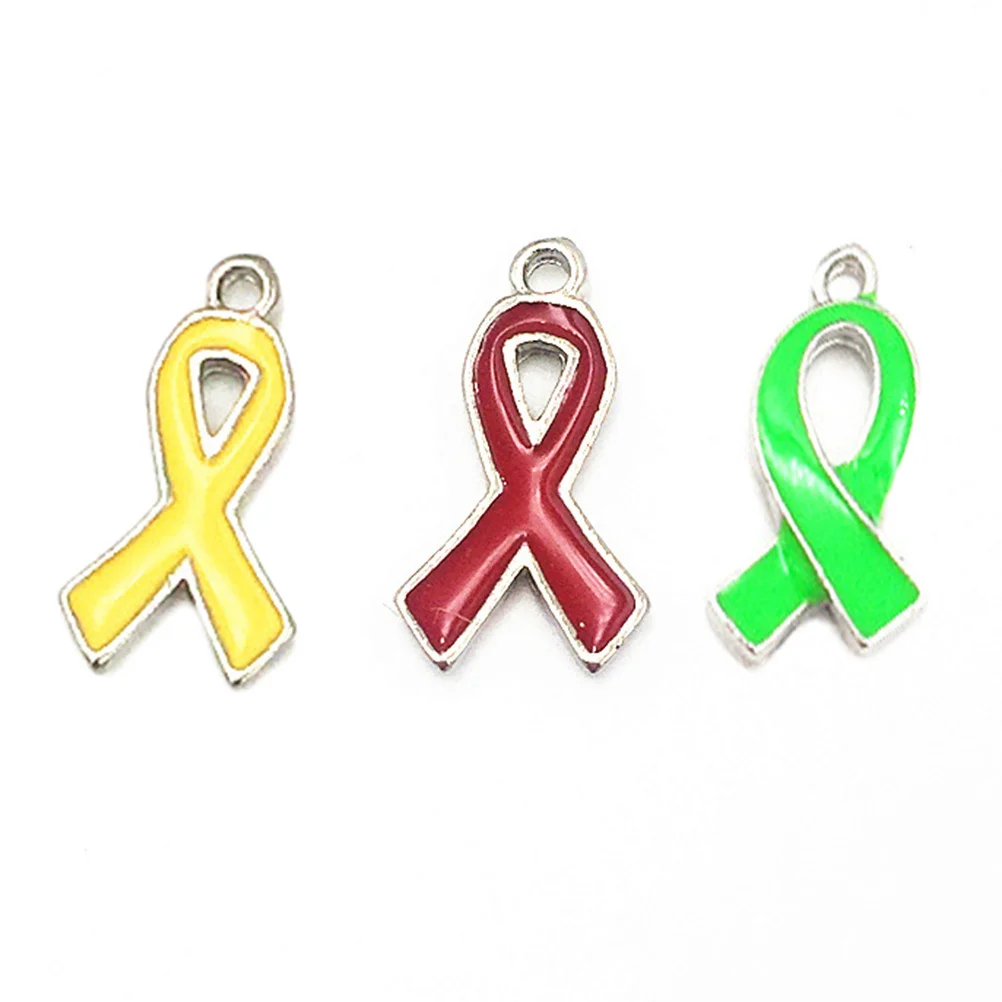 

50Pcs Alloy Ribbon Pendant Jewelry Making Charms for Women Girls Yellow Versatile Decorative Accessory All Seasons