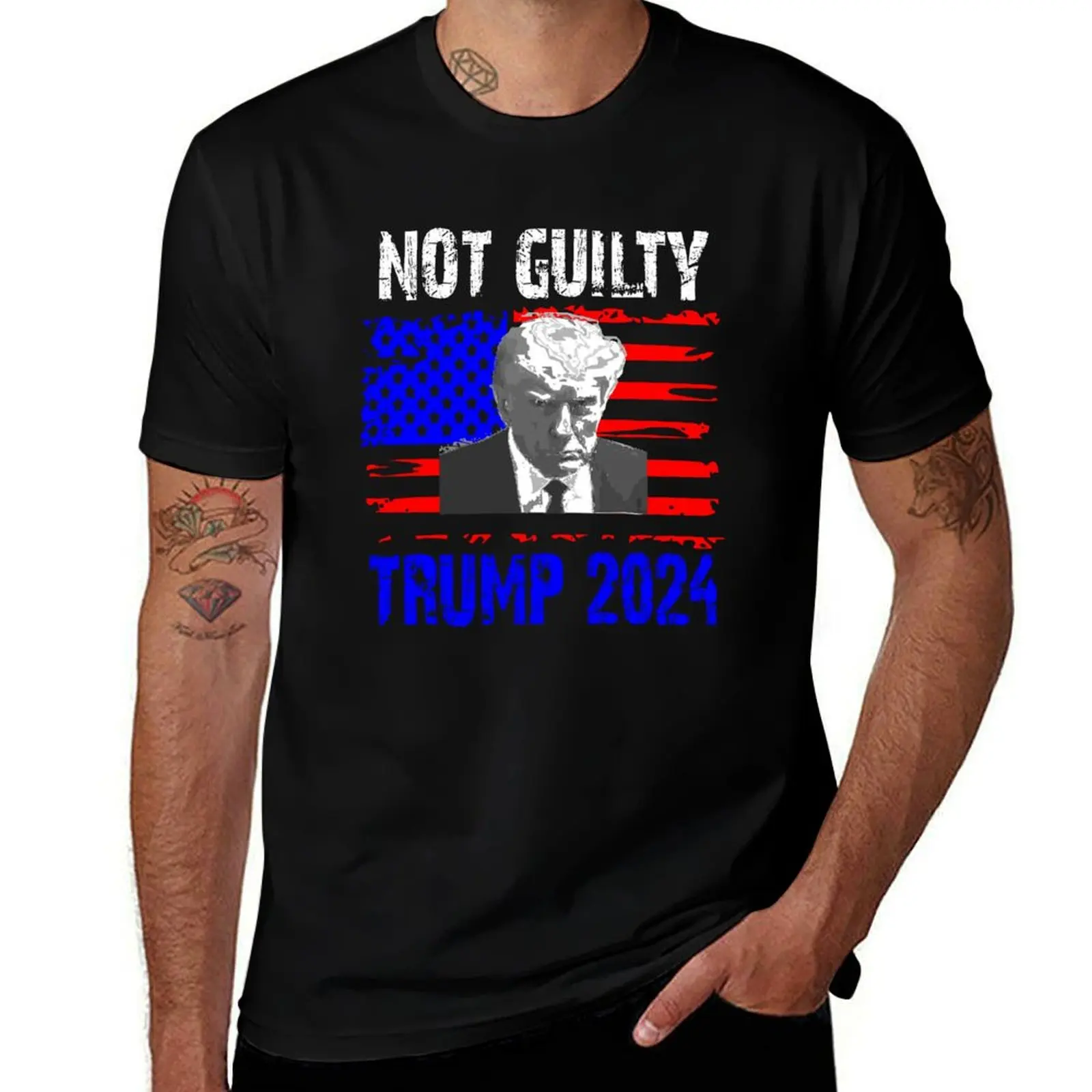 Trump not guilty T-Shirt Personalized t-shirt Man t-shirt blue archive luxury designer shirts graphic tee men