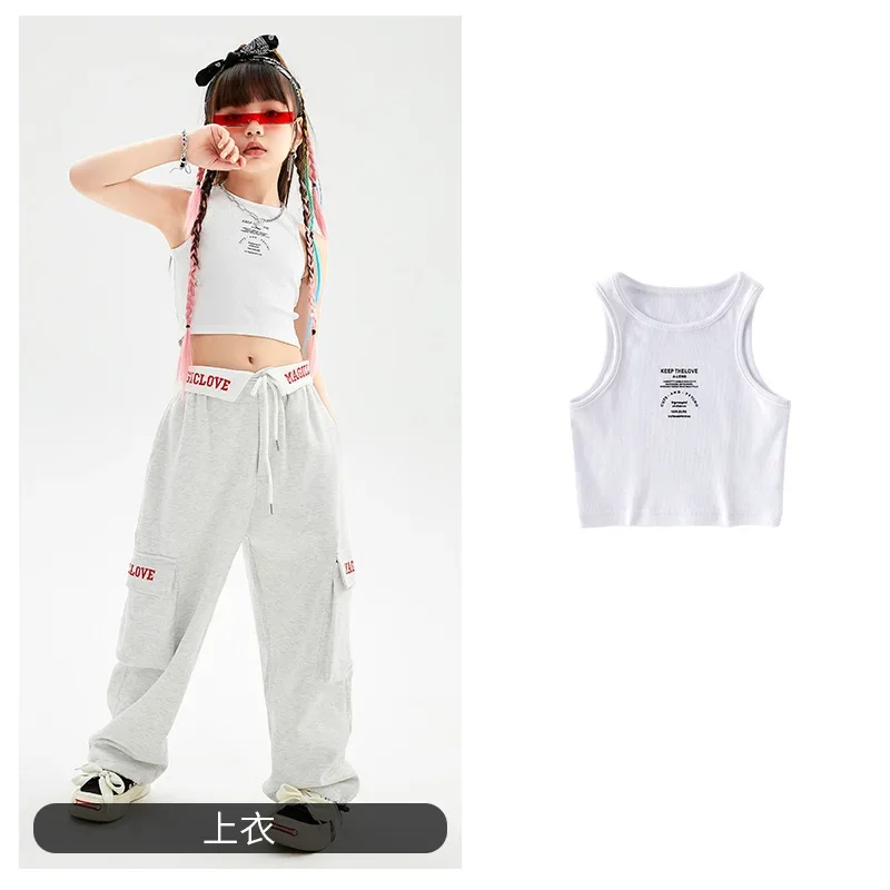 子供のためのヒップホップクールTシャツ,男の子と女の子のためのダンスパンツ,野球ストリートウェア,ジャズ,ワイドレッグウェアセット