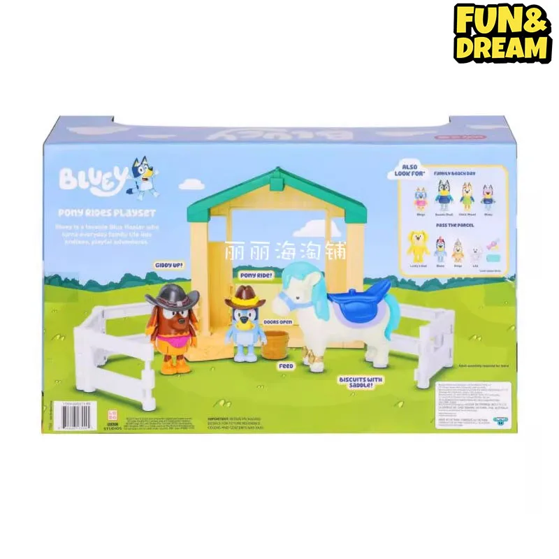 Bluey Play House Toy Pony Equestrian Set Includes Two Dolls Birthday Gifts Kids Play Home Toys For Playing With Stables