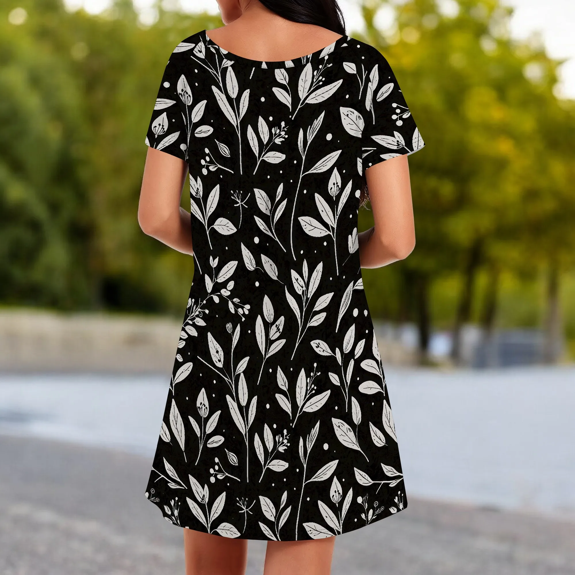 Women’s Casual Summer T Shirt Dress Loose Short Sleeve Tunic Dress with Pocket for Women