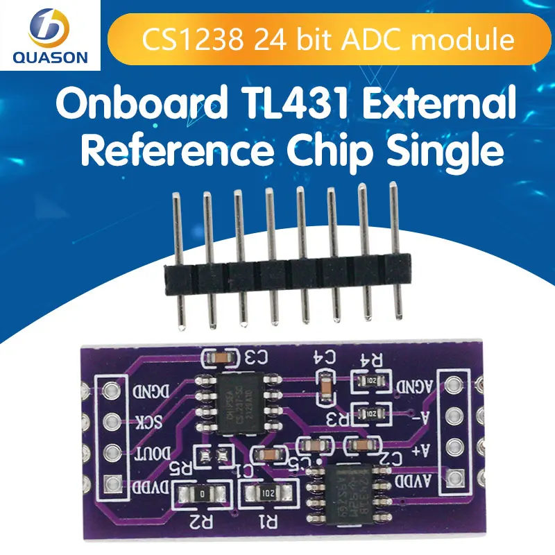 CS1237 24-bit ADC Module Onboard TL431 External Reference Chip Single-Channel Weighing Sensing 24bit For Arduino