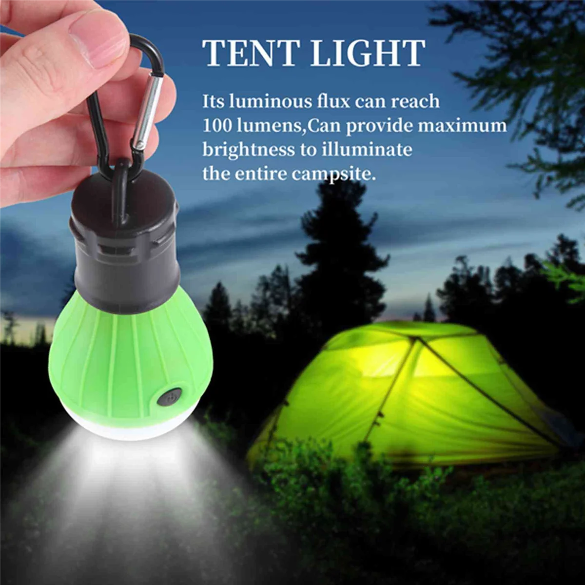 Paquete de 4 luces de camping con clip para tiendas de campaña