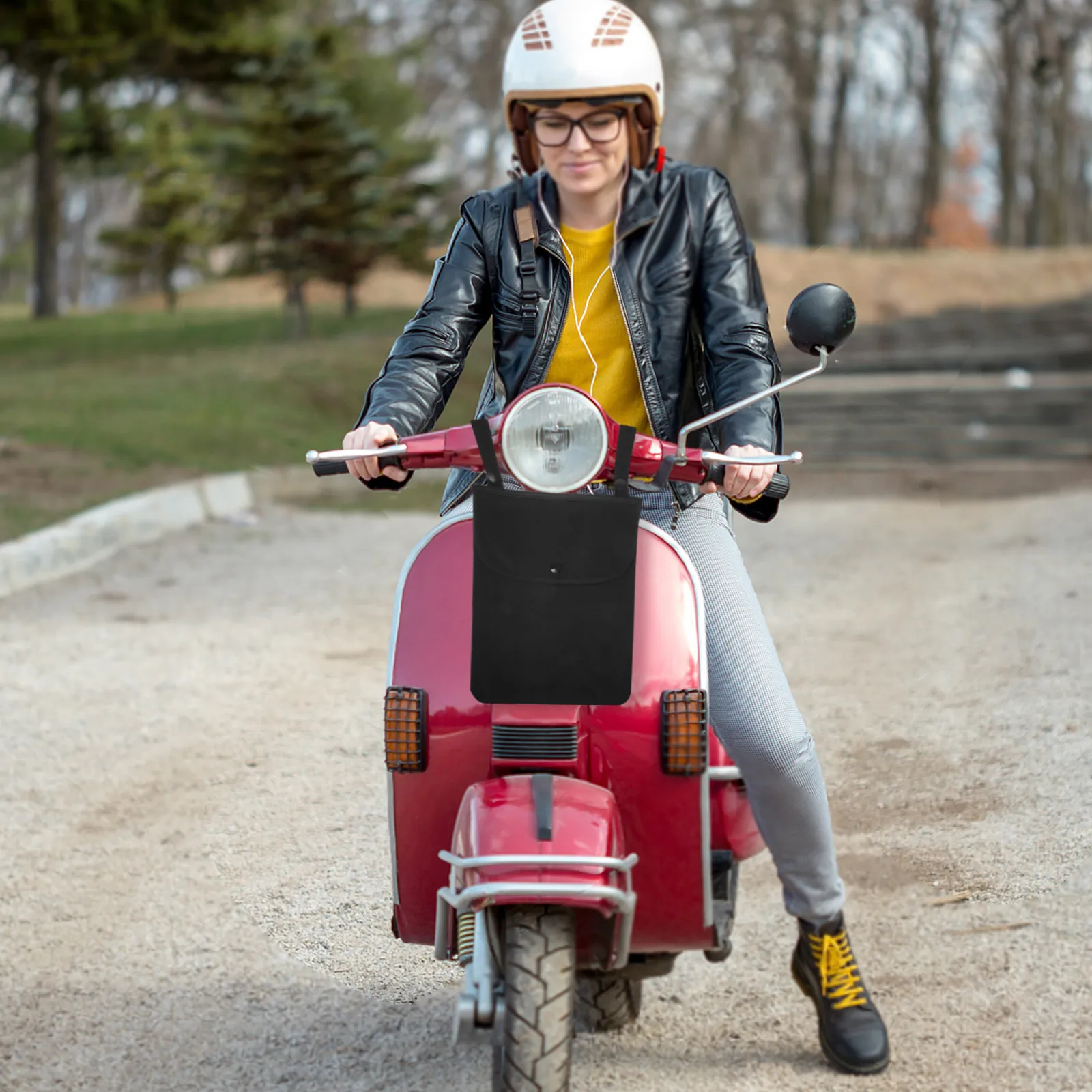 

Сумка на руль мотоцикла, большая вместительная холщовая сумка-органайзер для хранения телефона, ключей и необходимых вещей, крепление на руль