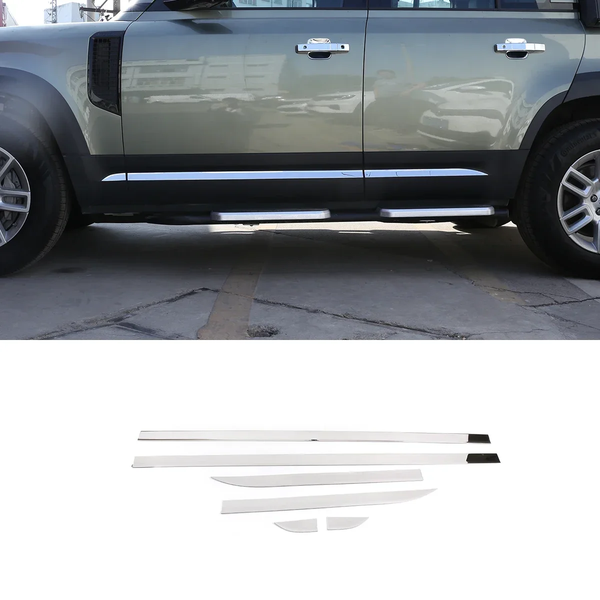 For Land Rover Defender 110 2020-22 stainless steel body sequins door anti-scratch trim strip exterior decoration accessories