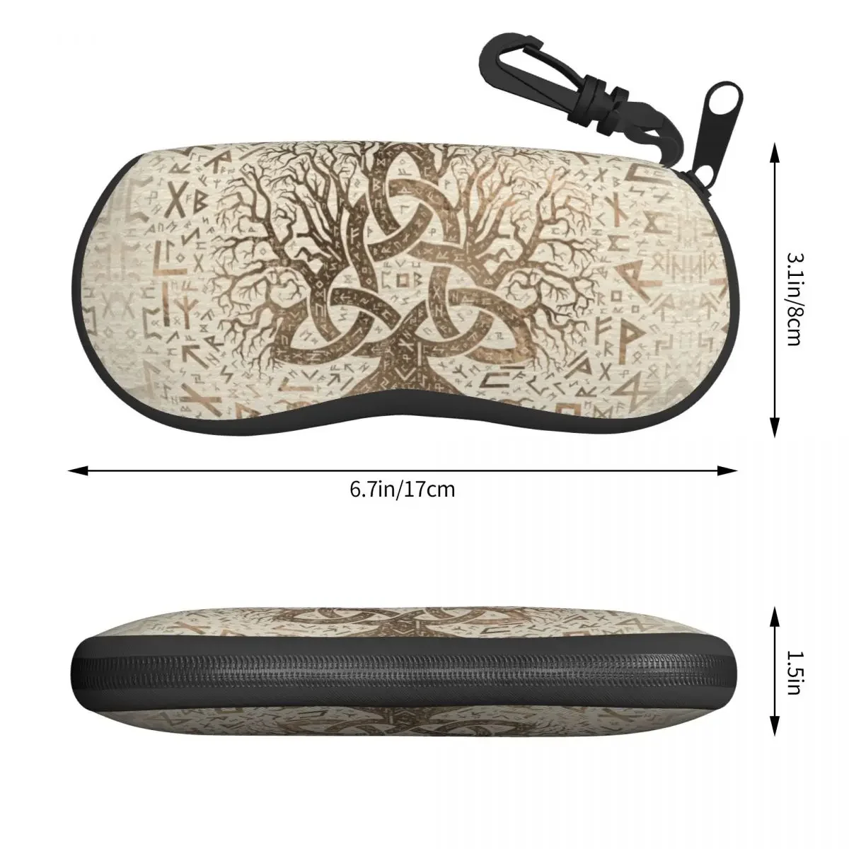 Tree Of Life With Triquetra And Futhark Gold Glasses Case Portable  Norse Yggdrasil Shell Eyeglasses  Sunglasses Box