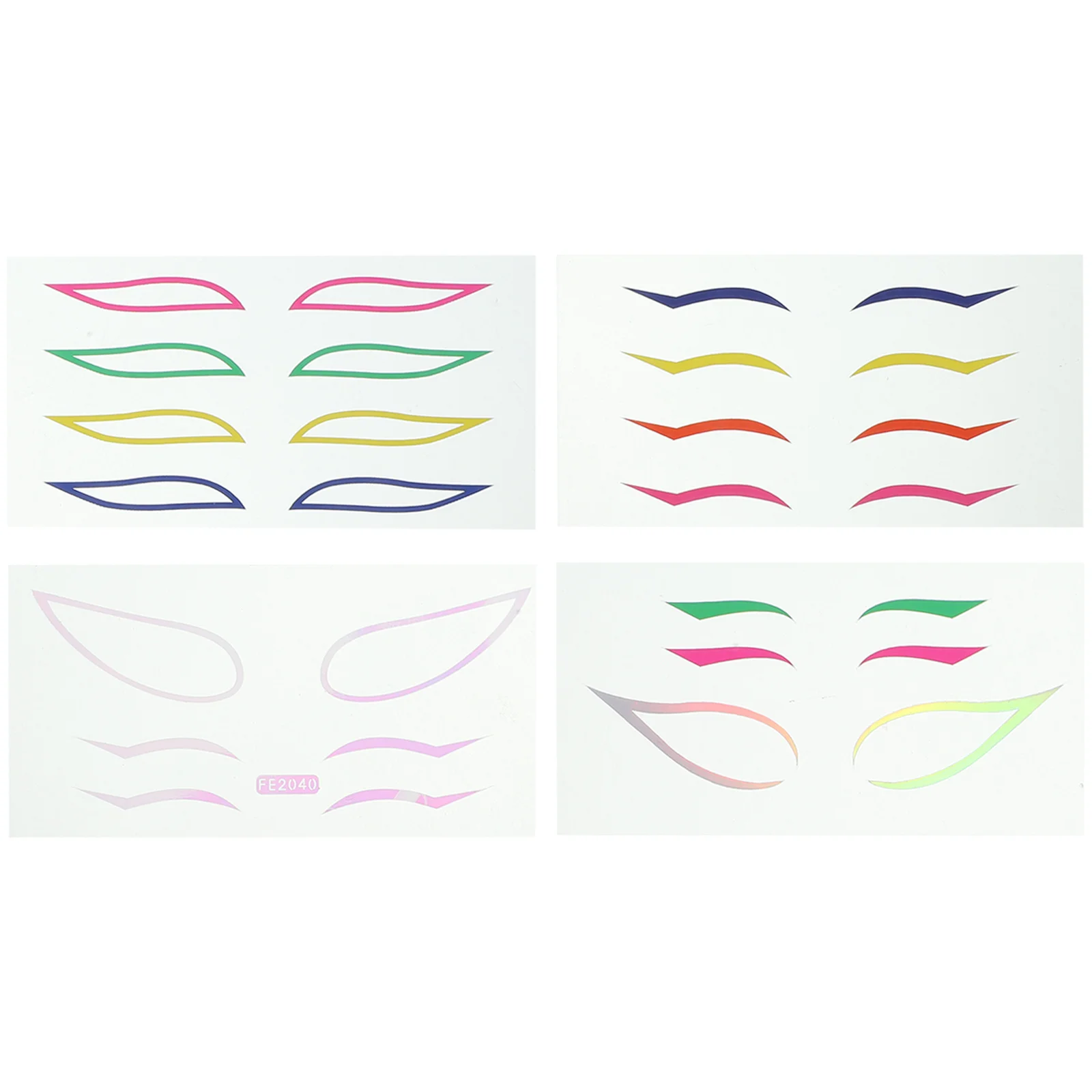 4Sets Colorful Eyeliner Sticker Wear Resistant Eye Line Stickers Easy Apply Makeup Tool for Stage Party Eyeliner Sticker