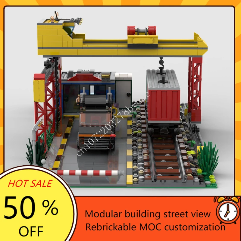 1151PCS Cargo terminal The Station Modular Creative street view Model Building Block Architecture Model Puzzle Toy Xmas Gift