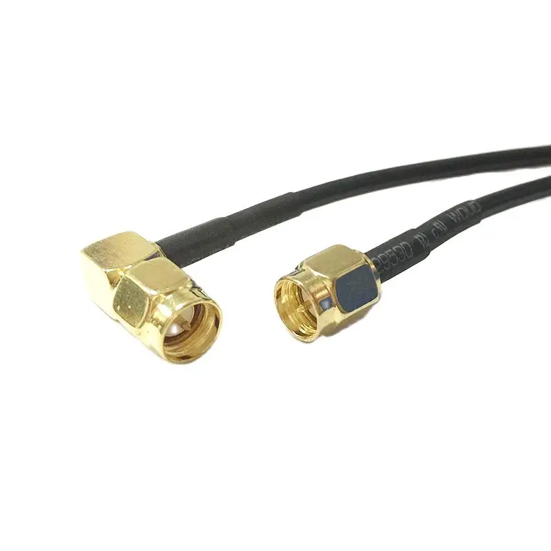 1PC SMA  Male  Switch SMA Plug Right Angle Pigtail Cable RG316 RG174 RG5815cm/30cm/50cm/100cm Wholesale For Wifi Wireless Modem