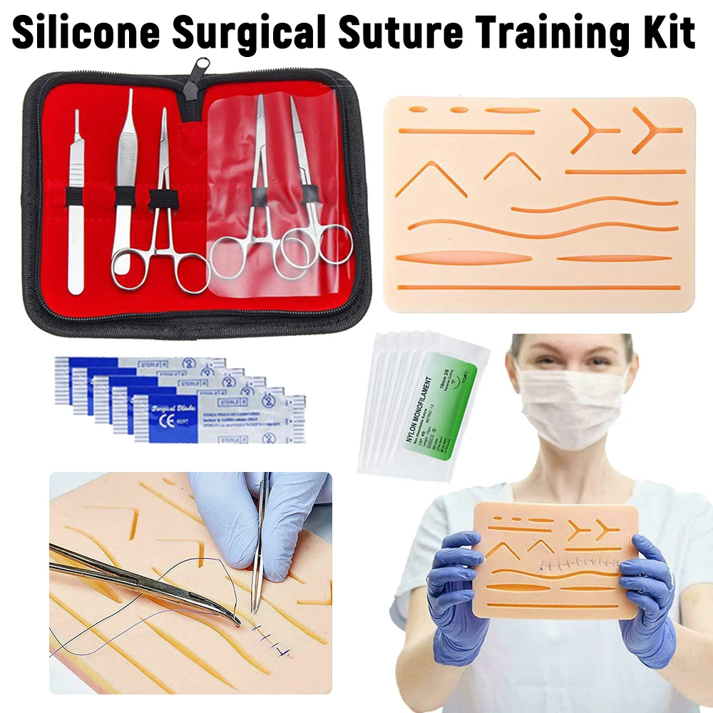 4-1set Simulation Wounds Suture Training Pads Human Traumatic Skin Model kit for Medical Student Suture Laboratory Equipments