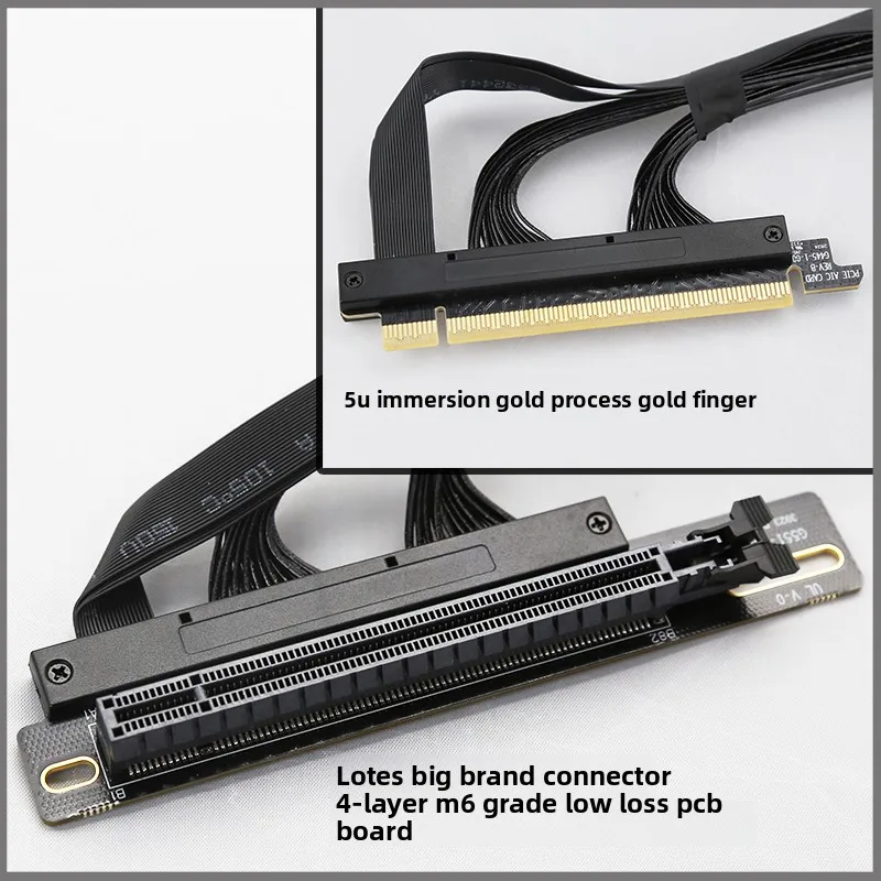 GPU AI Server PCIe 4.0 Graphics Card Extension Cable for Computing Card Acquisition, Turbo Card Height Compatible Narrow Version