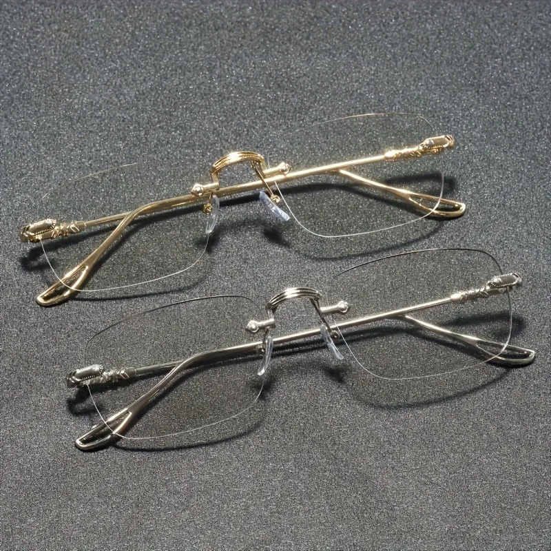 Photochrome Anti-Strahlungs-Brille für Damen und Herren, randlos, Übergang, kein Rahmen, Brillenschirm, Computerbrille, rahmenlos