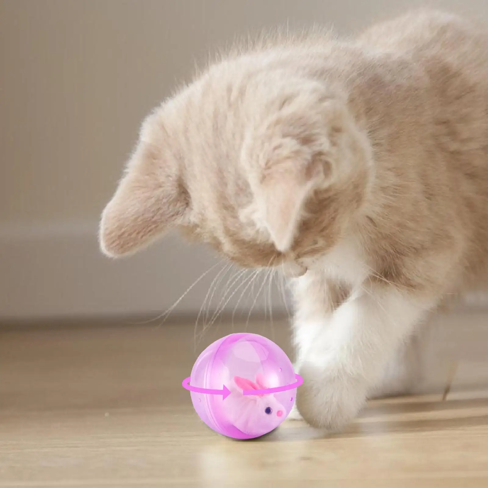 Rolling Hamster-Active Ball Electric Rabbit-Hamster Rolling Ball Transparent Plastic Small Pets Exercise Toy Cat Chasing Ball view 4